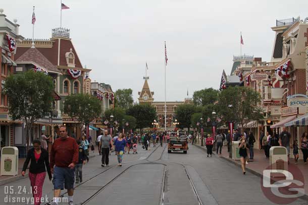 Main Street traffic had evened out and the cast members and characters were gone.