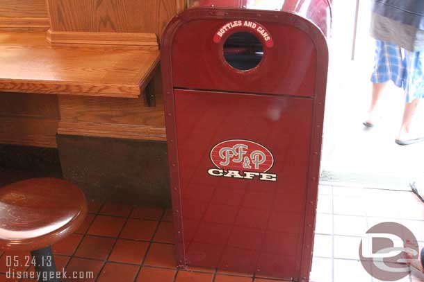 Recently the trashcans in Fife, Fiddler and Practical Cafe had been updated.  