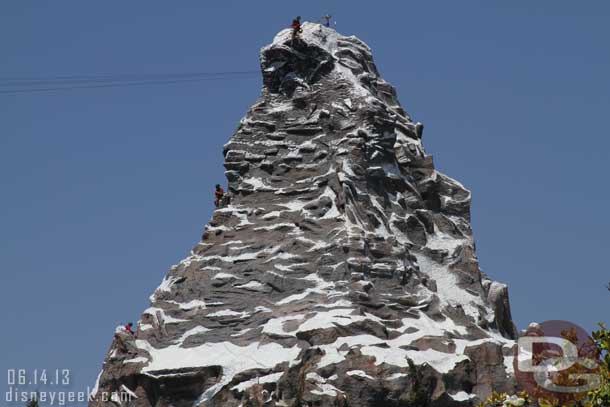 Climbers have returned to the Matterhorn for the summer.  I did not see if they were doing a character show or not.  Anyone know?   Too bad Happy Haus and his son did not return this year (check out my pictures/video from last year.. he was a performer on the mountain for the reopening).