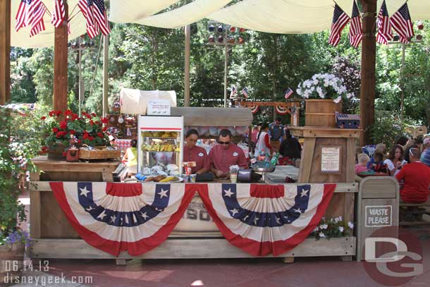 The food carts have a nice stand around them.