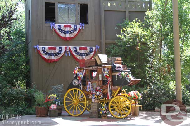 The stage coach is also set up as a photo backdrop.