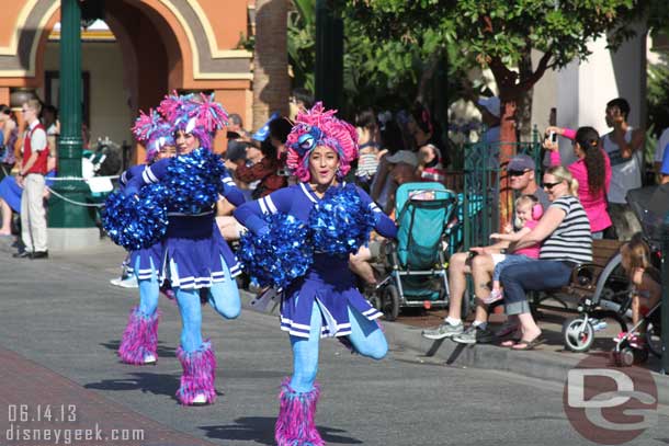 The Monsters University gang leading the Pixar Play Parade.