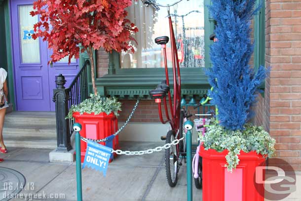 A safety chain has been added around the bikes since my last visit.  Like the eyes on the poles.