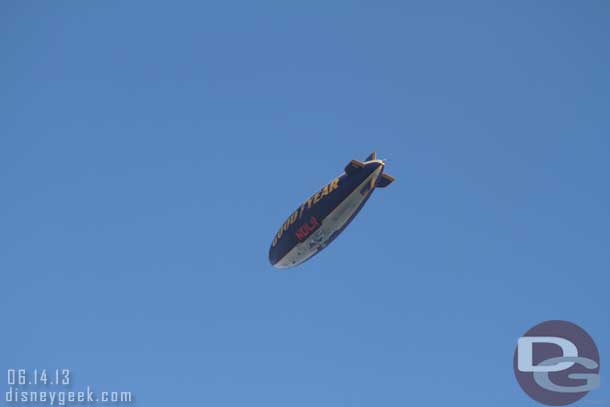 The blimp overhead for the Angels game.