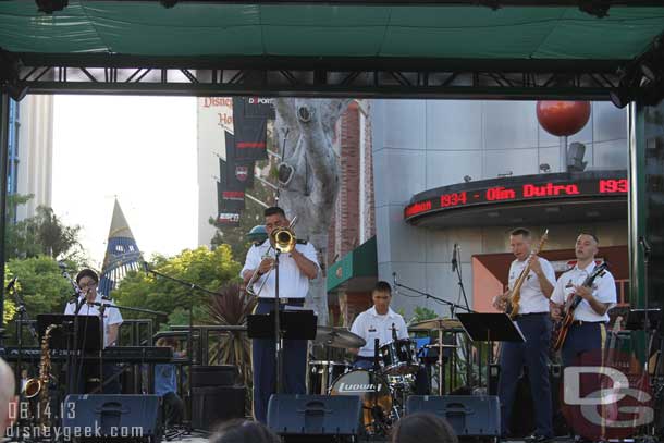 The 300th Army Band getting ready to perform.  They started over 30 minutes late.  I thought it was poor no one announced the new start time.  First up was a Jazz group.