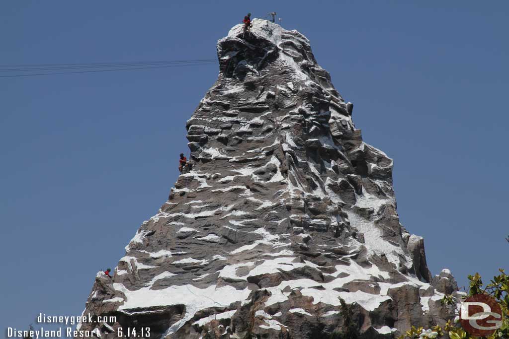 Climbers have returned to the Matterhorn for the summer.  I did not see if they were doing a character show or not.  Anyone know?   Too bad Happy Haus and his son did not return this year (check out my pictures/video from last year.. he was a performer on the mountain for the reopening).