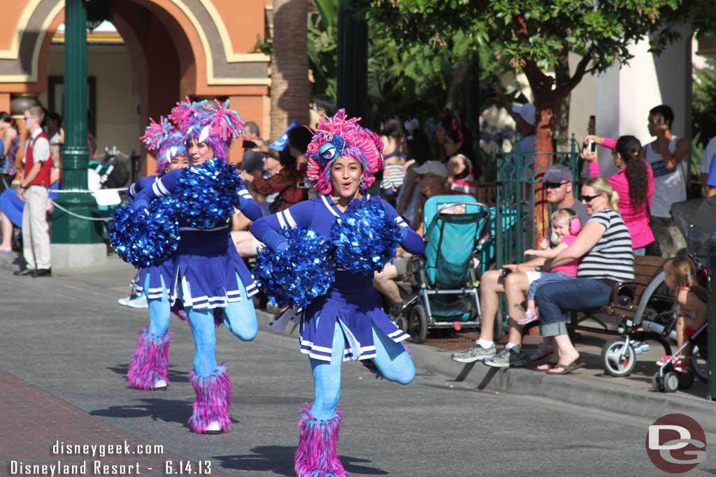 The Monsters University gang leading the Pixar Play Parade.