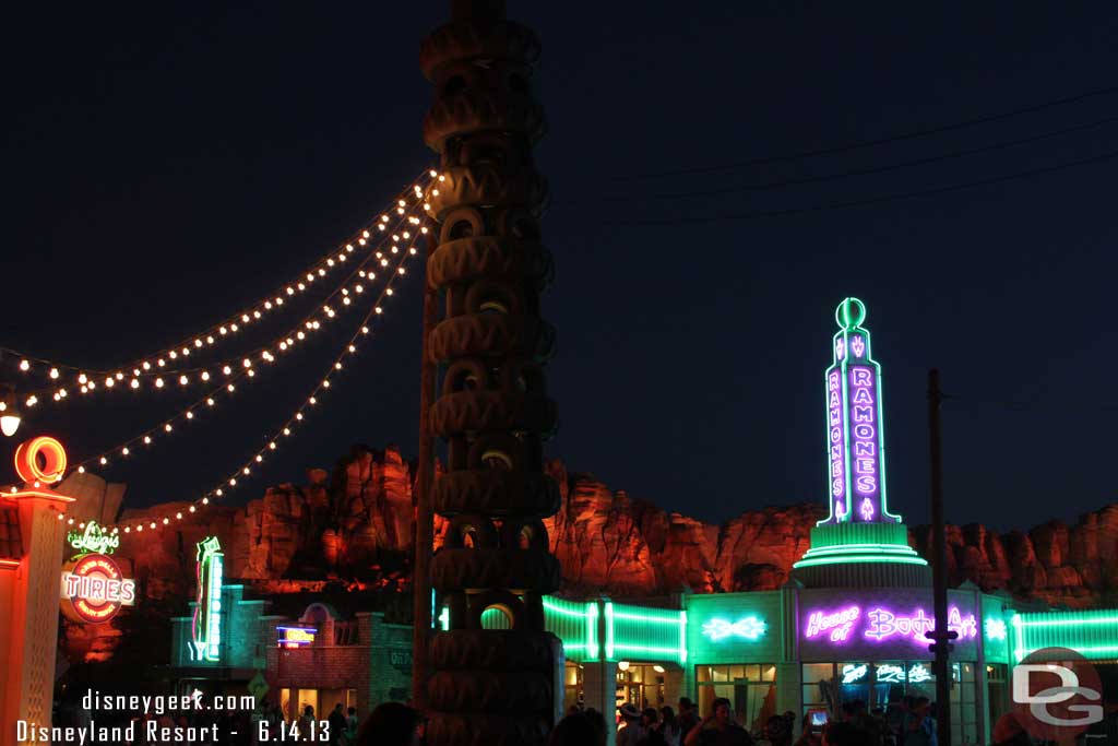 Walked through Cars Land.  Some neon pictures..