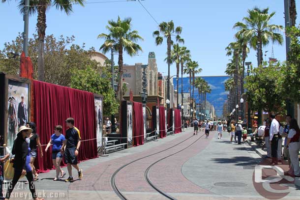 Hollywood Blvd has the backdrops as well as some bleachers in between.  Guessing those will be for fans.