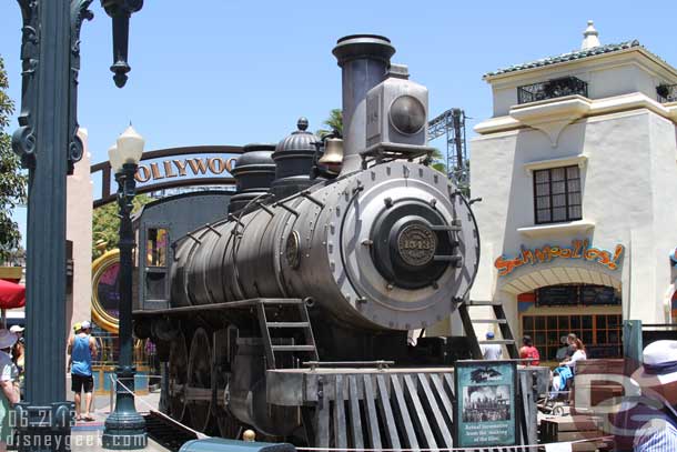 A large steam train engine that was used in the Lone Ranger filming.