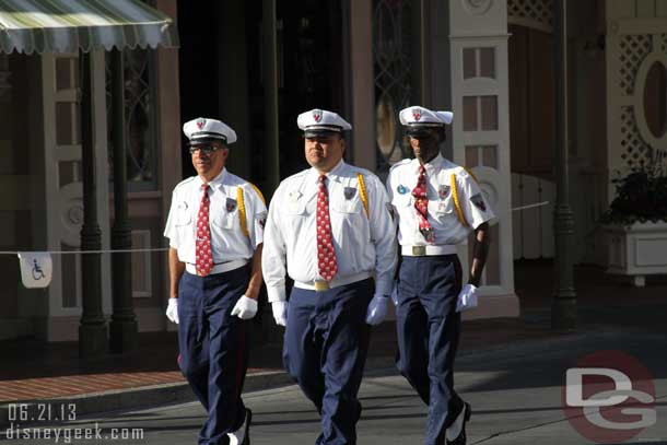 The Disneyland Honor Guard making its way to Town Square.