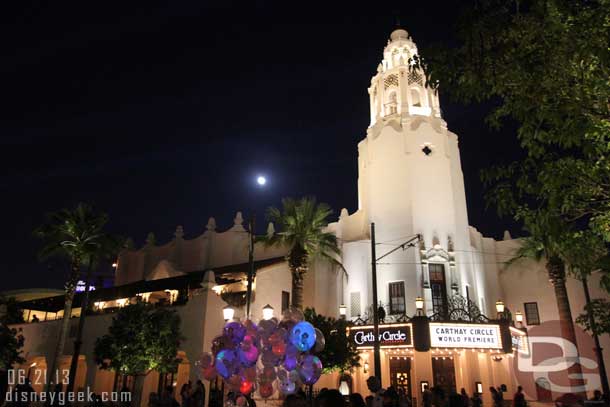 The Carthay Circle with a the full moon