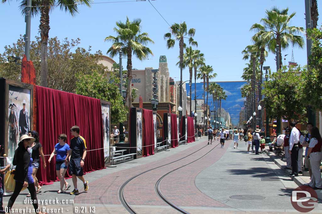 Hollywood Blvd has the backdrops as well as some bleachers in between.  Guessing those will be for fans.