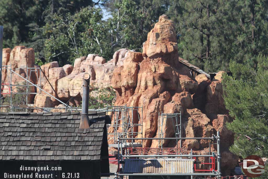 More scaffolding up on the rock work.