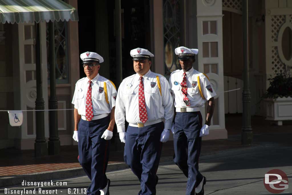 The Disneyland Honor Guard making its way to Town Square.