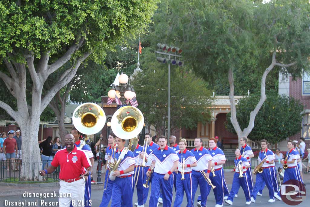 Time for the All-American College Band Town Square set at 7:15.  