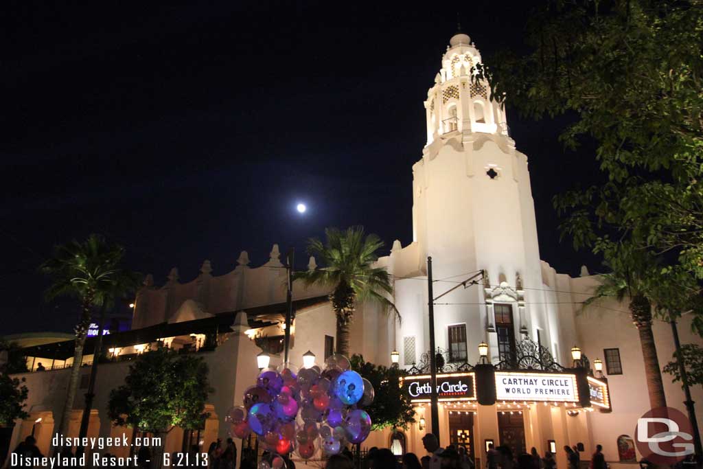 The Carthay Circle with a the full moon