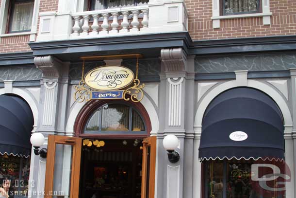 Disneyana has moved into the former Gallery Location in the Bank of Main Street.