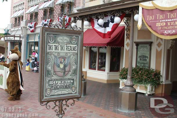 The Gallery Features an exhibit for the Tiki Rooms 50th anniversary.  I visit this in depth later in this update.