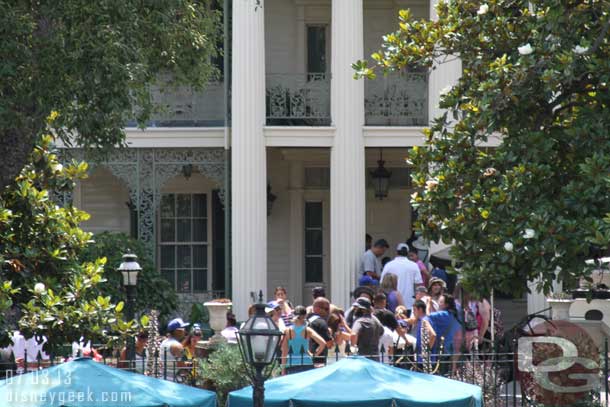 No wait for the Haunted Mansion they had guests going right in the front, not using the graveyard at all.