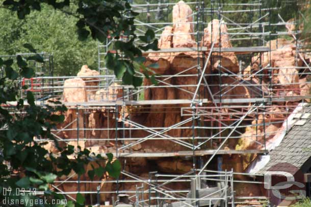 On last look at the scaffolding and rock work at Big Thunder