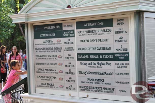 Wait times around 5:40pm