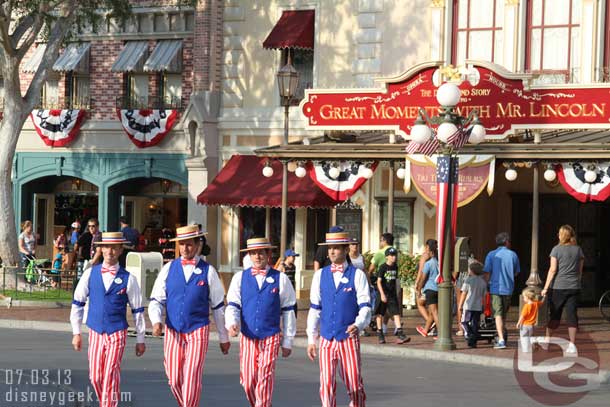 The Dapper Dans sporting their Red, White, and Blue costumes for the 4th.