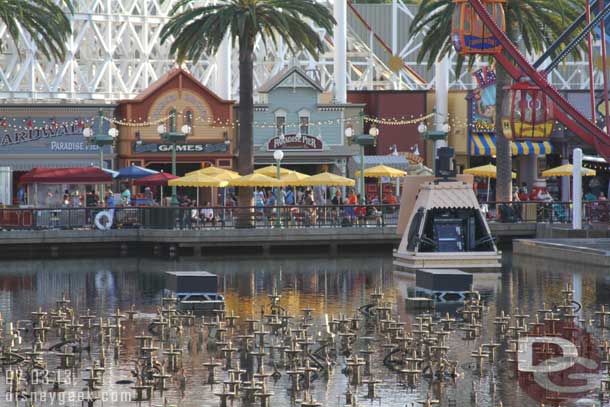 The barges are out with the fireworks for the 4th of July preshow.