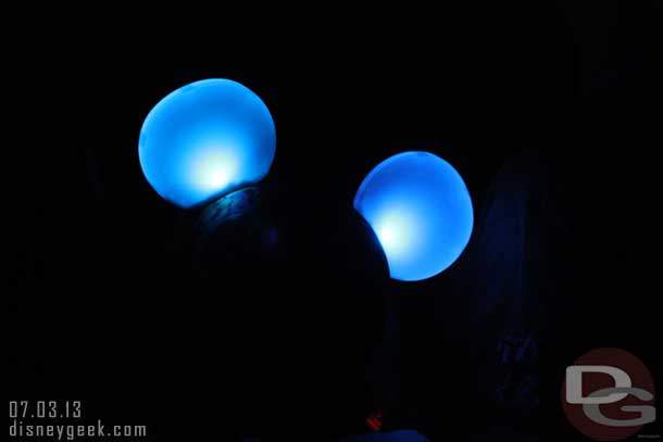 This years show featured Glow with the Show but unfortunately only one set near me and they were on a child so I could not get pictures/video of the ears with the show going on.