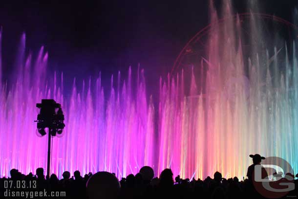 Caught the first 10 minutes or so of World of Color before making my way to Disneyland.