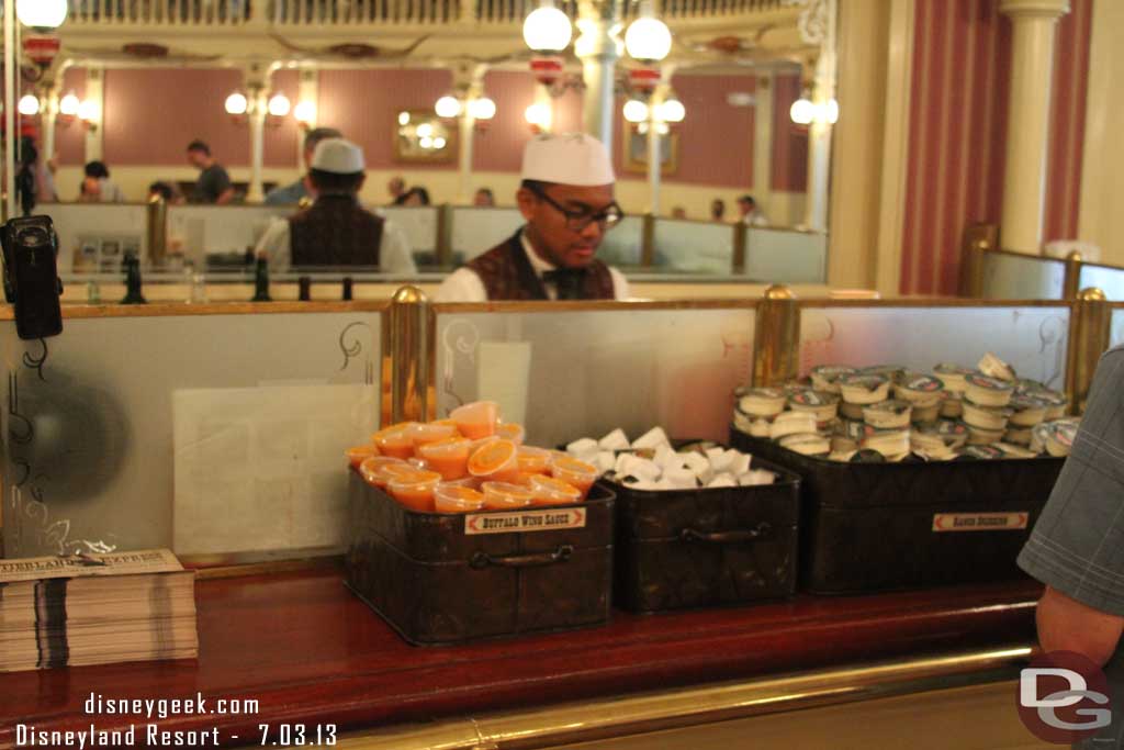 I had not noticed they had the dipping sauces out for you to just pick up now.  They used to be behind the counter and you had to ask for them.