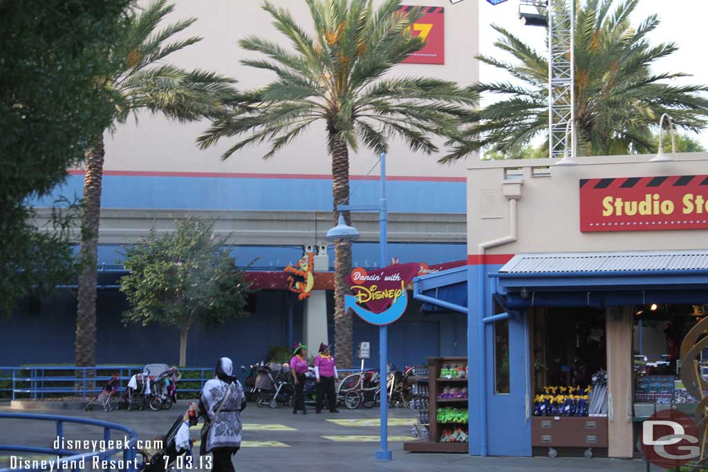 A Dancin with Disney sign to help guests find the event.