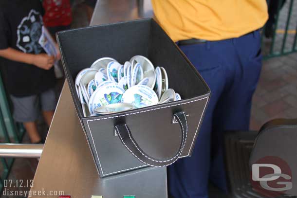 Still passing out free Monsters University buttons as you enter.