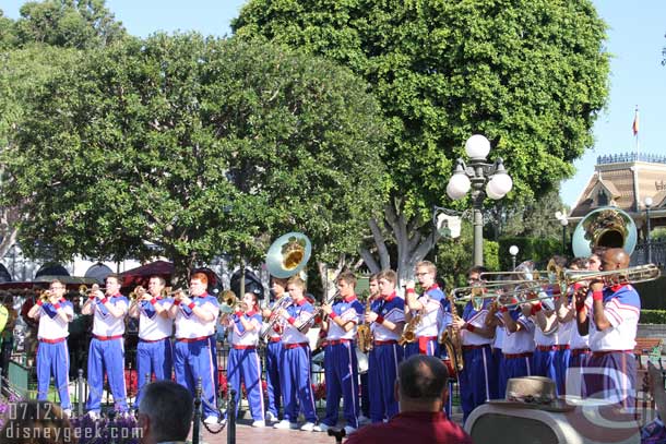 The College Band performing at the Flag Retreat which was at 5pm instead of 6pm today.