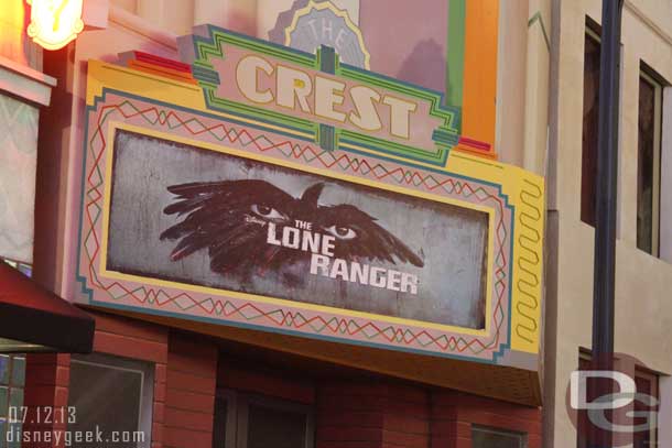 Lone Ranger is still on the signage in Hollywood Land.