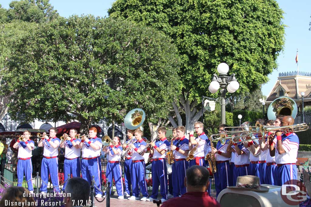 The College Band performing at the Flag Retreat which was at 5pm instead of 6pm today.