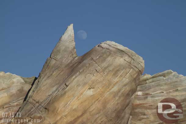 The moon was rising over the Cadillac Range.