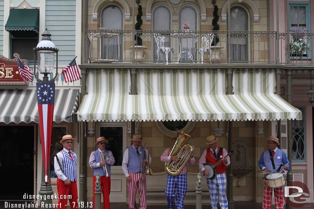 The Straw Hatters out performing in Town Square.