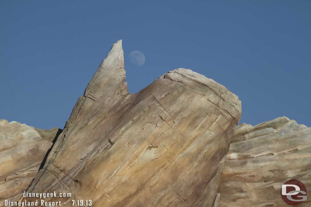 The moon was rising over the Cadillac Range.