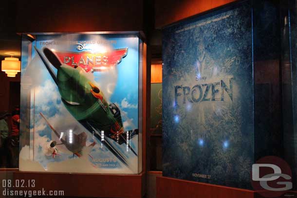 Stopped by the Animation Building and there is now an ad up for Planes and Frozen.