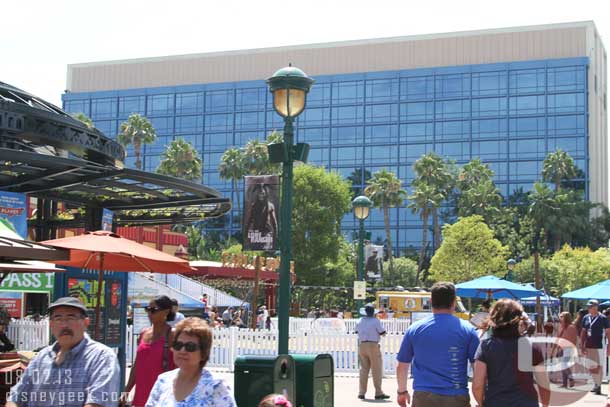 A sand volleyball court was set up between the AMC and stage.