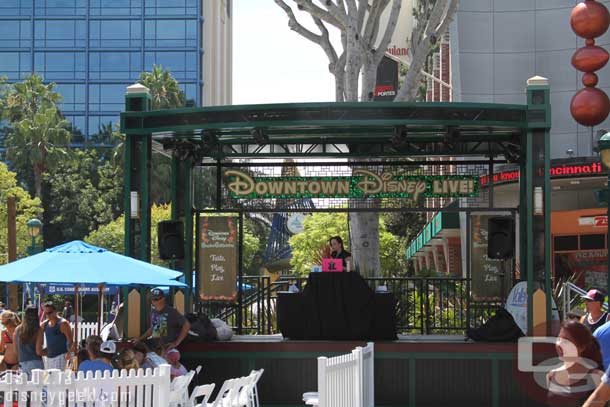 The stage had a DJ MCing the event.  Also noticed the Downtown Disney Live! signage.. I do not recall seeing that last time I visited this area.