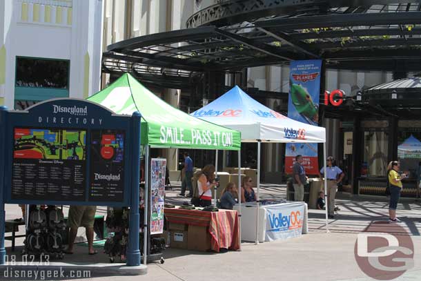 A couple of vender/sponsor tents set up.