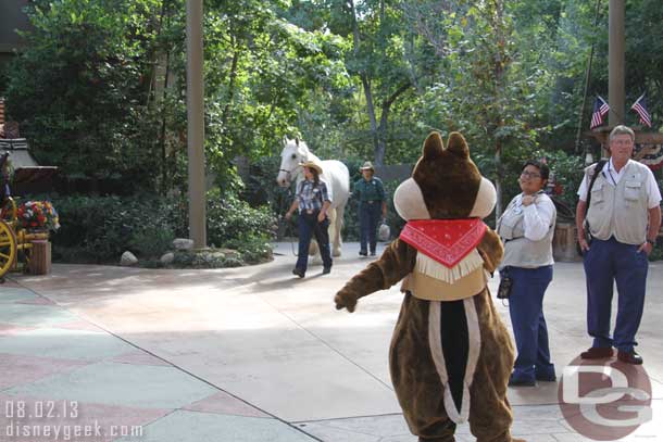 Chip was helping to direct the horse.