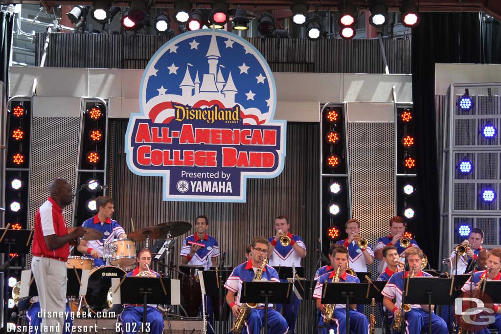 The All-American College Band on the Backlot Stage.