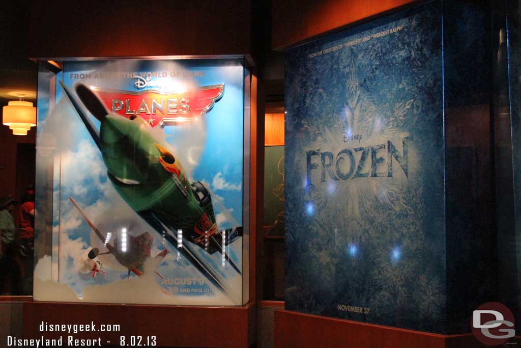 Stopped by the Animation Building and there is now an ad up for Planes and Frozen.