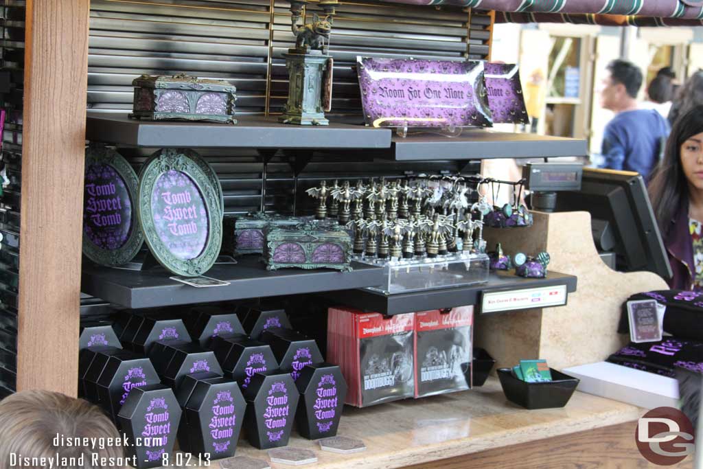 The merchandise cart near the Haunted Mansion.