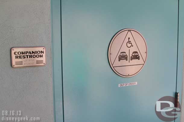 Today both companion rest rooms in Cars Land were out of service.. again or still?