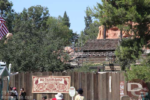 Big Thunder is still moving along.  I did not make it onto the Mark Twain this trip so no views over the walls.