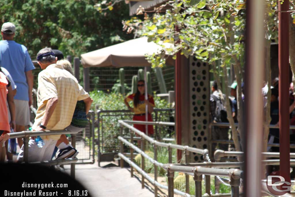 Not a good picture.. but thought it was interesting they were holding the standby line back in the shade and away from the Fastpass merge.